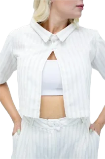 Camisa Croped de Linho